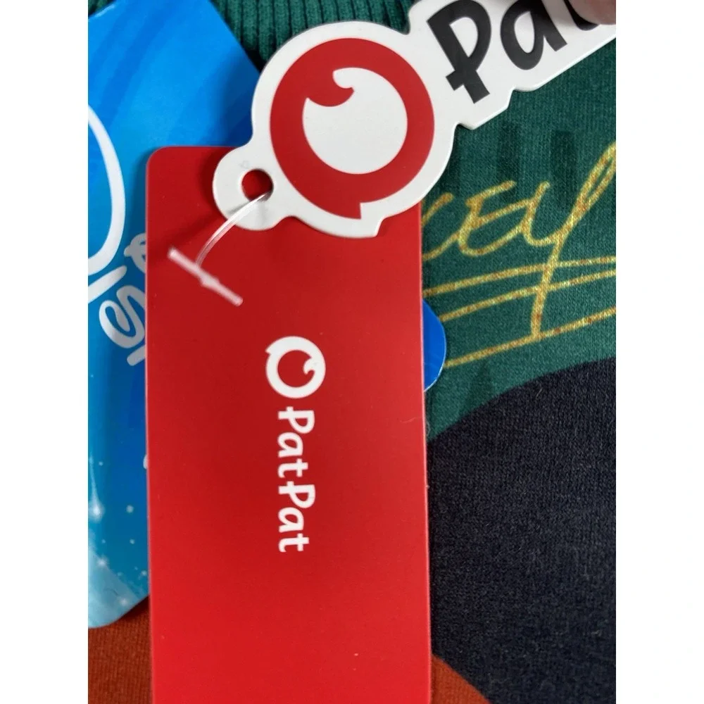Disney PatPat Mickey Mouse Christmas Green Sweatshirt Santa Hat Toddler 3-4Y NEW